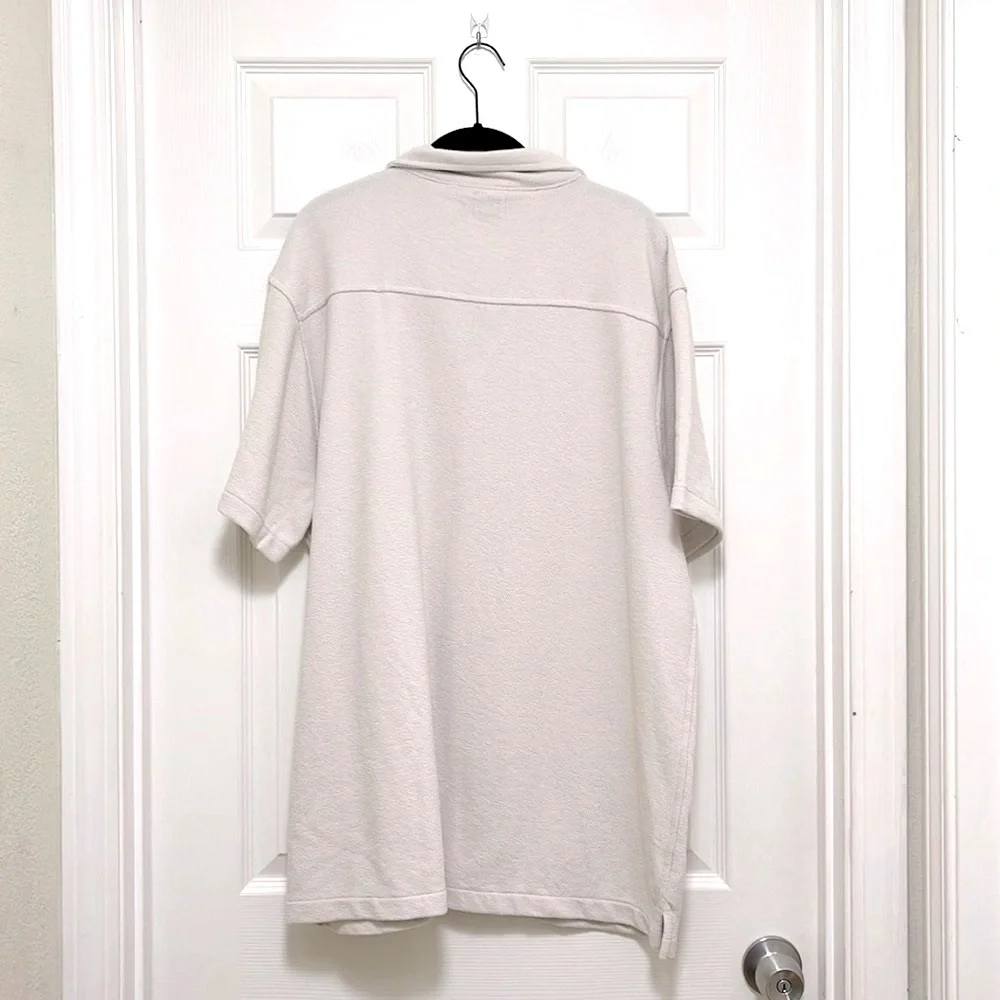 NWT J.Crew Textured Camp Collar Sweater Tee in Natural